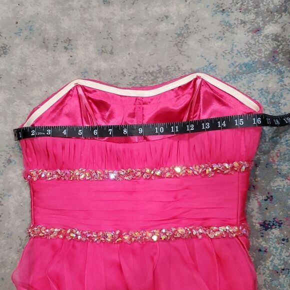 Vintage Y2K Barbie Pink Cache Prom Dress Size 6 - Picture 14 of 16